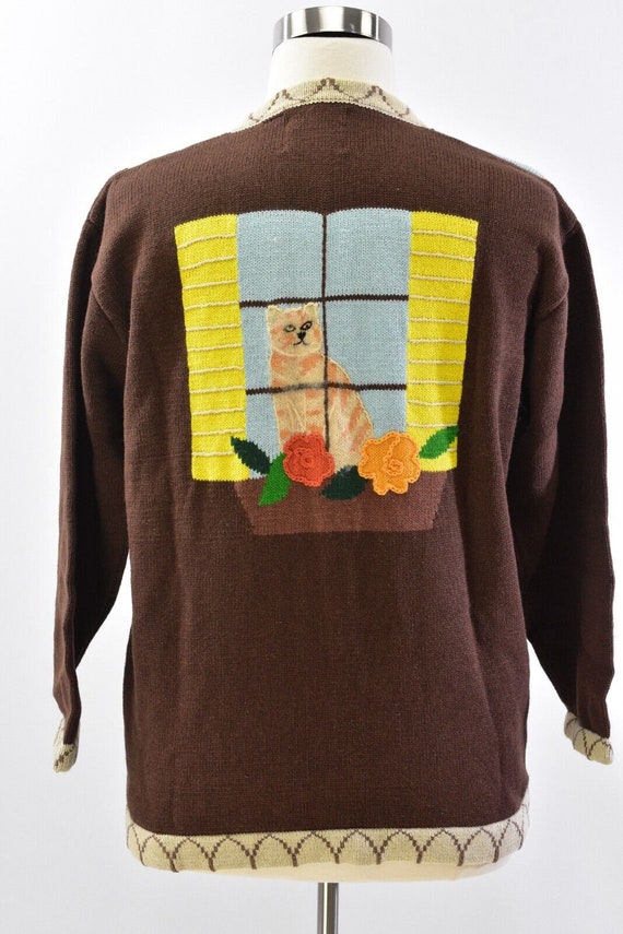 90s Womens 1X Story Book Knits Novelty Cardigan S… - image 6