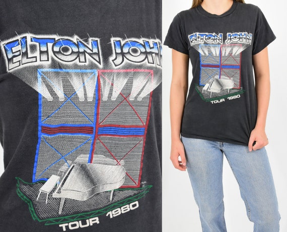 80s Vintage Elton John T Shirt Elton John Tour T S