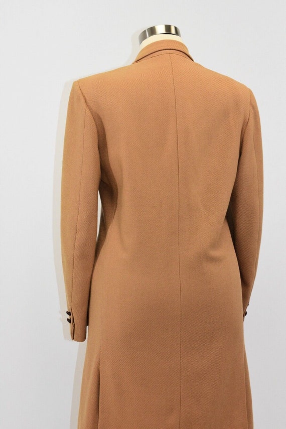 80s Vintage Womens Tan Double Breasted Wool Coat … - image 6