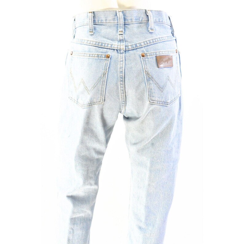 90s Womens 7 x 34 Light Wash High Waist Wrangler Jeans Straight Leg image 4