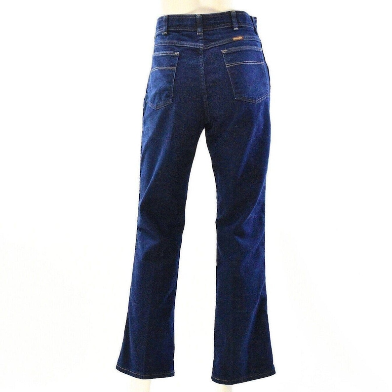 70s Vintage Flare Leg Wrangler Denim Jeans Womens 14 High Waist Rodeo Western image 2
