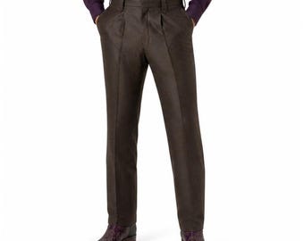 70s Vintage Circle S Textured Western Pants Mens 38 Brown Straight Leg Arrowtip