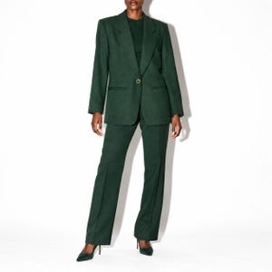 90s Vintage Pendleton Wool Blazer Womens L Forest Green 1 Button Office Jacket