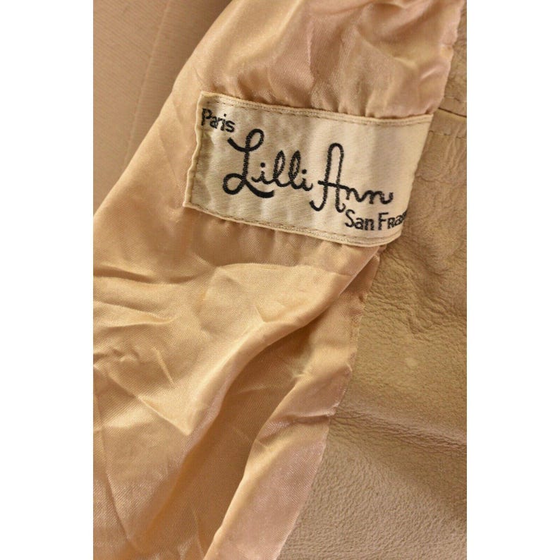 60s Vintage Fit N Flare Suede Coat Womens L Faux Fur Boho Luxe David Bowie Style bild 6