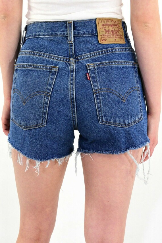 80s Vintage Women's Levis 555 High Waist Dark Wash Shorts - Etsy