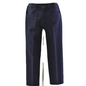 70s Vintage Levis Dacron Polyester Pants Dark Blue Mens Size 34x30 Straight Leg