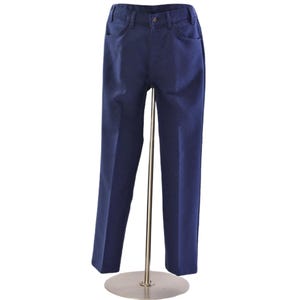 70s Vintage Levis Dacron Polyester Pants Navy Blue Mens Size 34x32 Tapered Leg