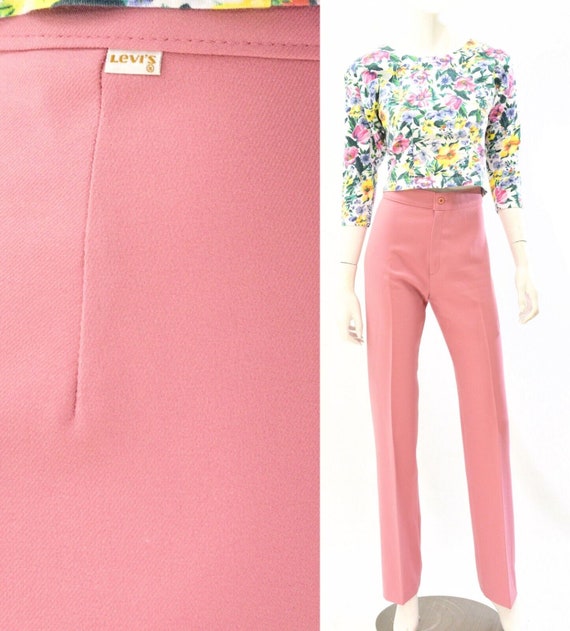 True 70s Vintage Levis Pants Outfit Pink Hi Waist 