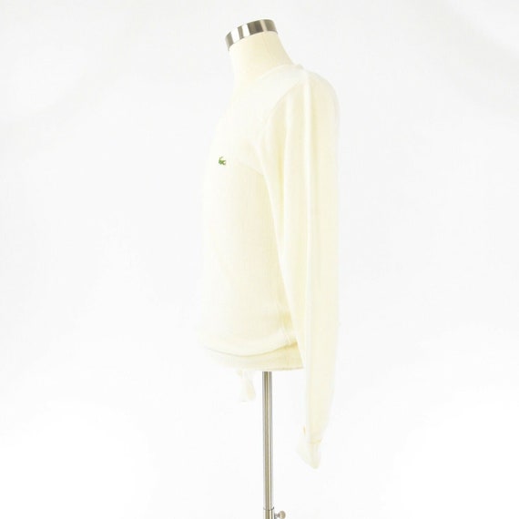 70s Vintage Mens S IZOD Sweater White V Neck - image 2