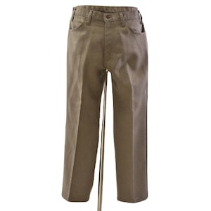 70s Vintage Levis Polyester Pants Taupe Brown Black Tab Mens 36x30 Straight Leg