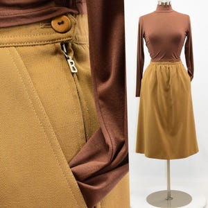 80s Vintage Bogner Skirt Cropped Mock Neck Top Set Size L or 12