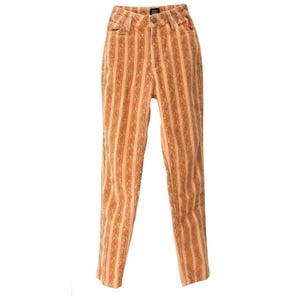 BDG Urban Outfitters Floral Corduroy Mom Jeans Womens 24 Boho Hippie Orange Mod image 1