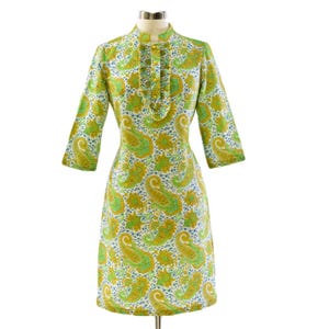 green paisley shirt dress Paisley Print Poplin Shirt Dress green/ecru