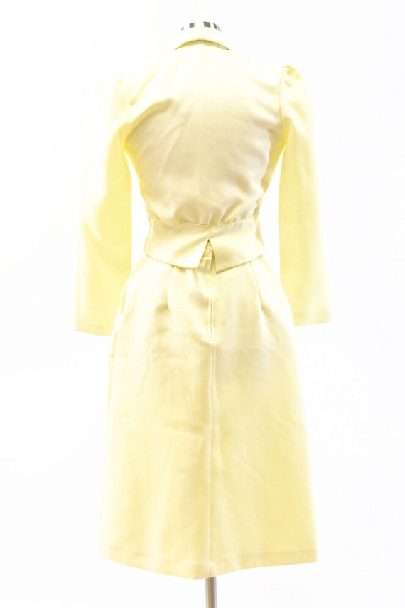 70s Vintage Yellow Skirt Suit Nipped Waist Croppe… - image 8