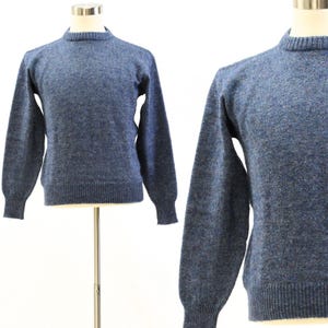 80s Vintage Mens M Blue Crew Neck Sweater Career Club