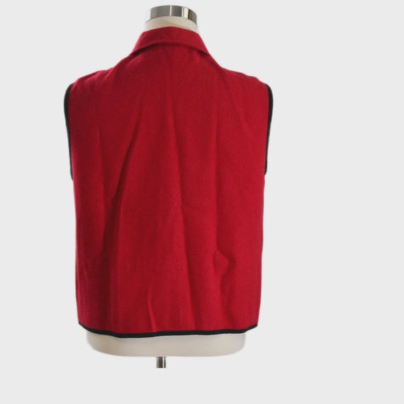 90s Vintage Woolrich Wool Vest Mens L Red Utility Workwear Full