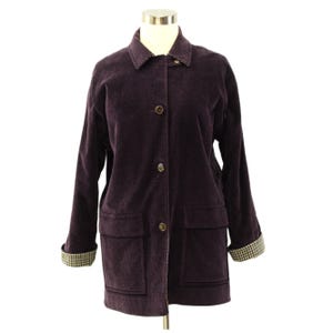 90s Vintage Reversible Corduroy Coat: Houndstooth Pendleton Knockabouts (Size L)
