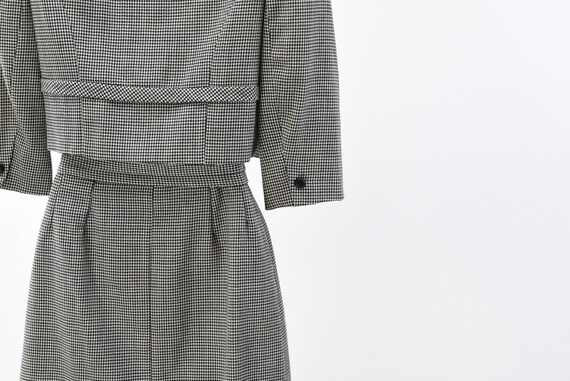 50s Vintage Womens XS Skirt Suit Houndstooth Plai… - image 7