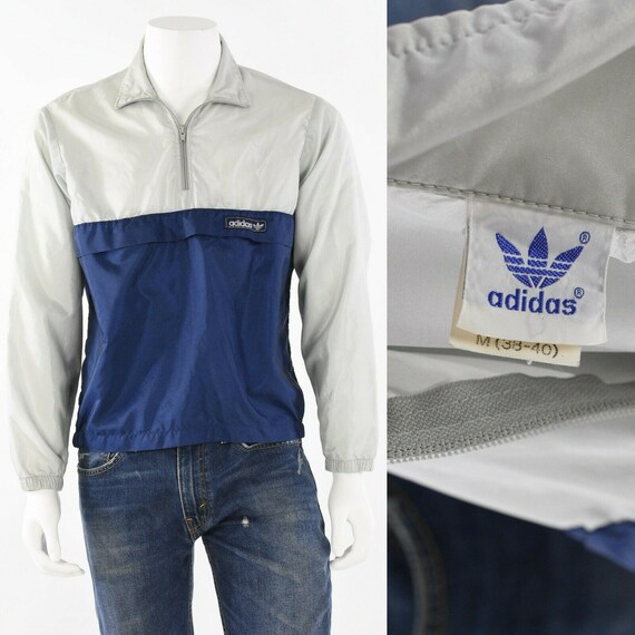 Mid 80s vintage Adidas Trefoil windbreaker jacket