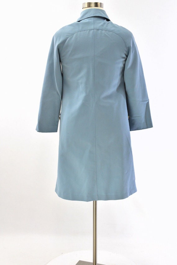 70s Vintage Dusty Blue Flap Pocket Rain Jacket Wo… - image 6