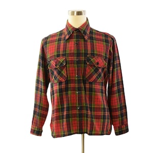 Vintage Marco Casual Shirt Button-Up Long Sleeve Plaid Multicolor Men&#39;s Large