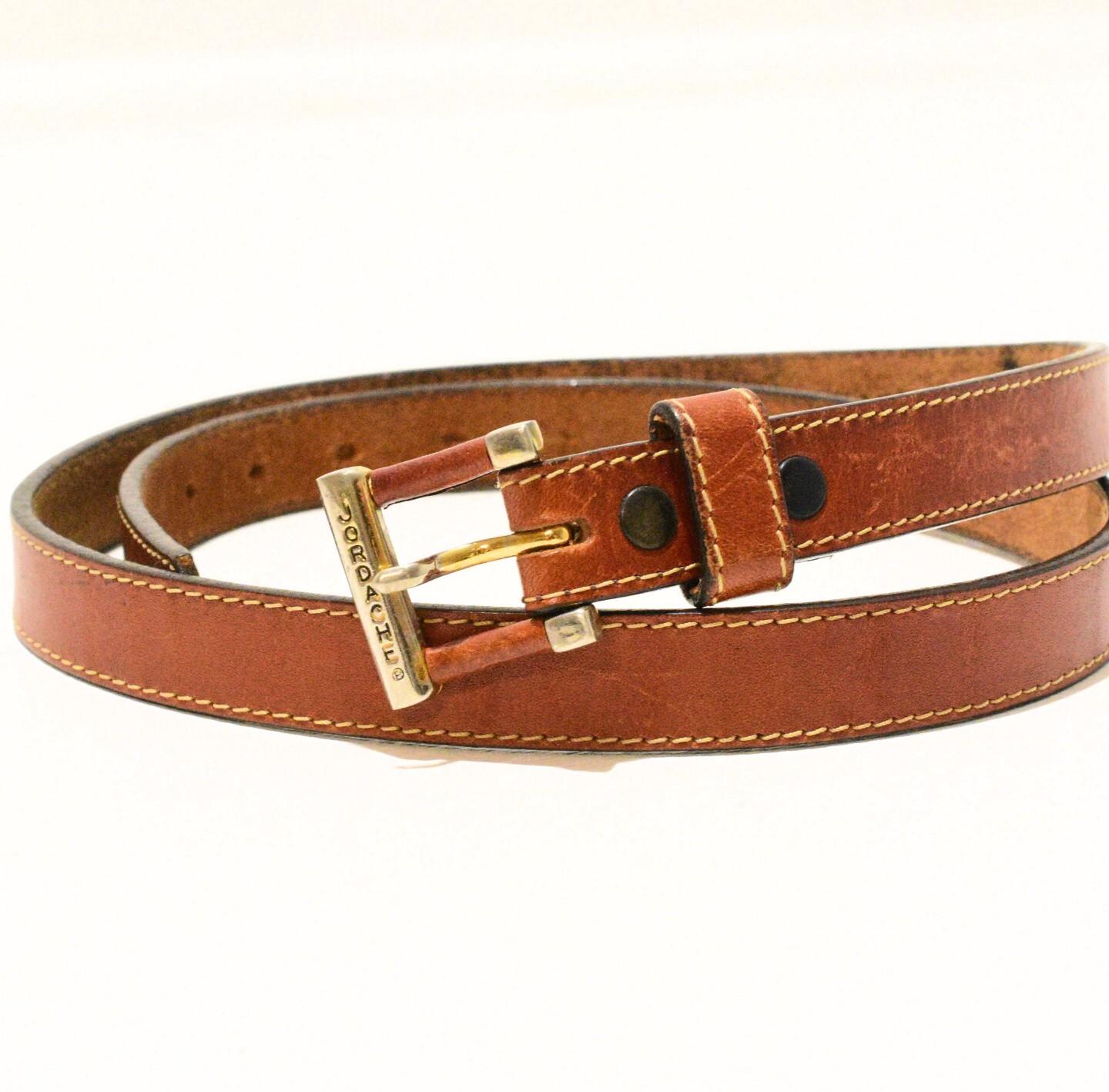 Vintage Jordache Brown Leather Skinny Belt Size 28 Vintage JORDACHE by LEEGIN Skinny Brown Leather Belt - SIZE  main image 2