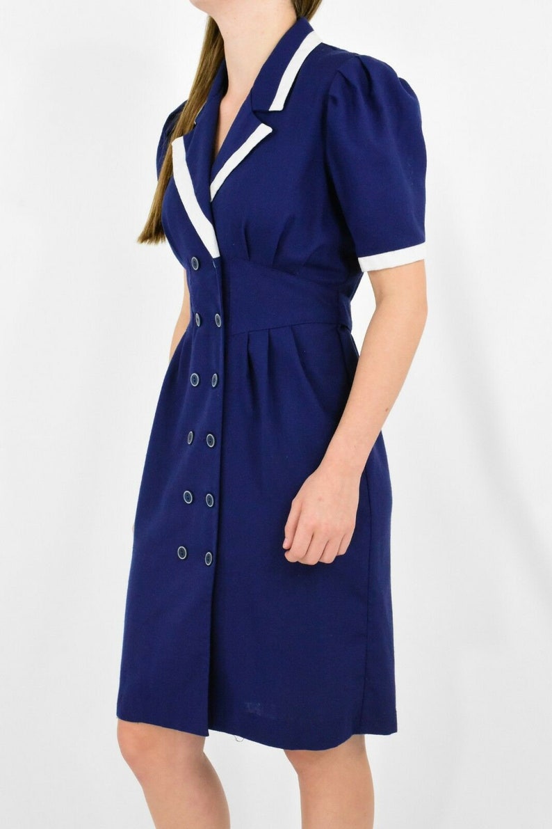 80's vintage womens 4petite double breasted shirt dress | Etsy