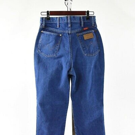 70s Vintage Women’s High Waist Wrangler Jeans Blu… - image 5