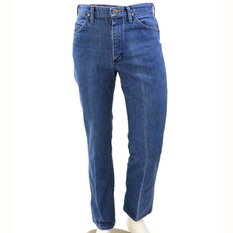 90s Vintage Wrangler Western Style Stone Wash Jeans Mens 33 x 32 Straight Fit image 1