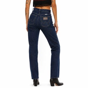 Vintage Wrangler Denim Jeans Womens 8 Dark Wash High Waist Stovepipe Straight image 3