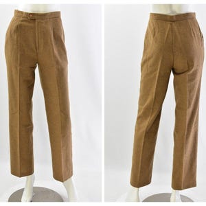 80s Vintage Tan High Waist Straight Leg Pants Womens 4 Present Tense