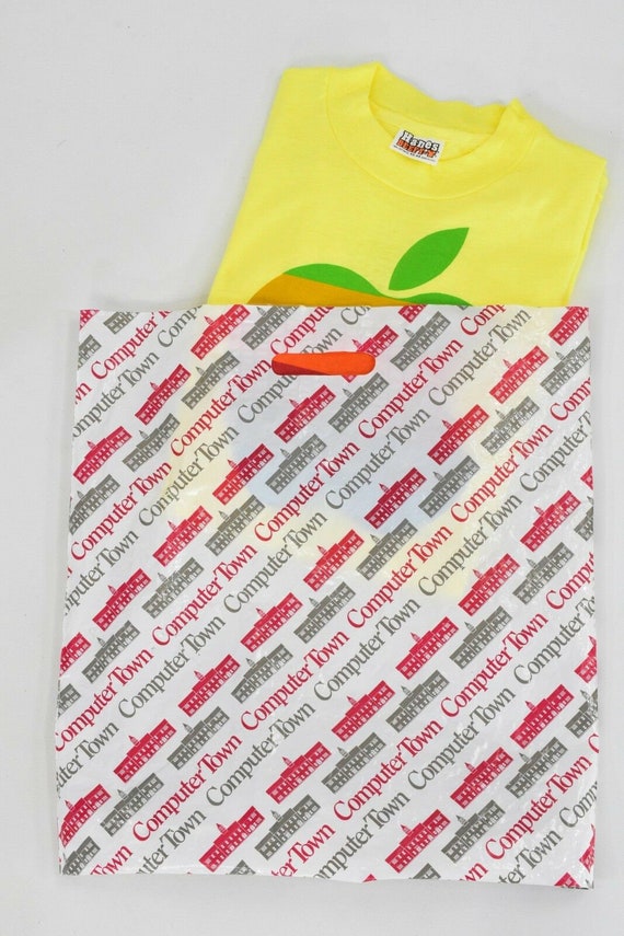 1980s vintage apple rainbow t shirt super soft! d… - image 8