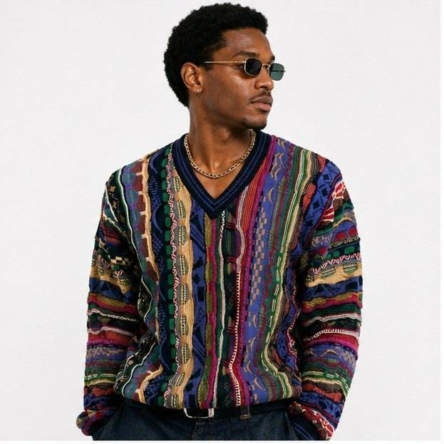90s Vintage Cotton Traders Sweater Mens XL Coogi Textured Relaxed