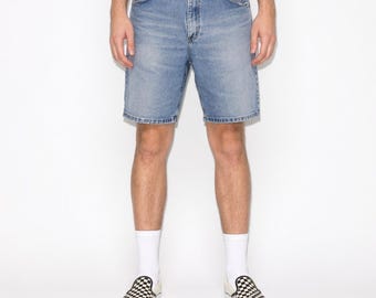 90s Vintage Wrangler Light Stone Wash Denim Shorts Mens 34 Mid Rise Dad Shorts