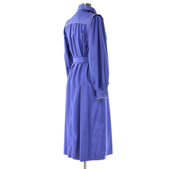 80s Vintage Womens Purple Pointed Shoulder Trench… - image 5