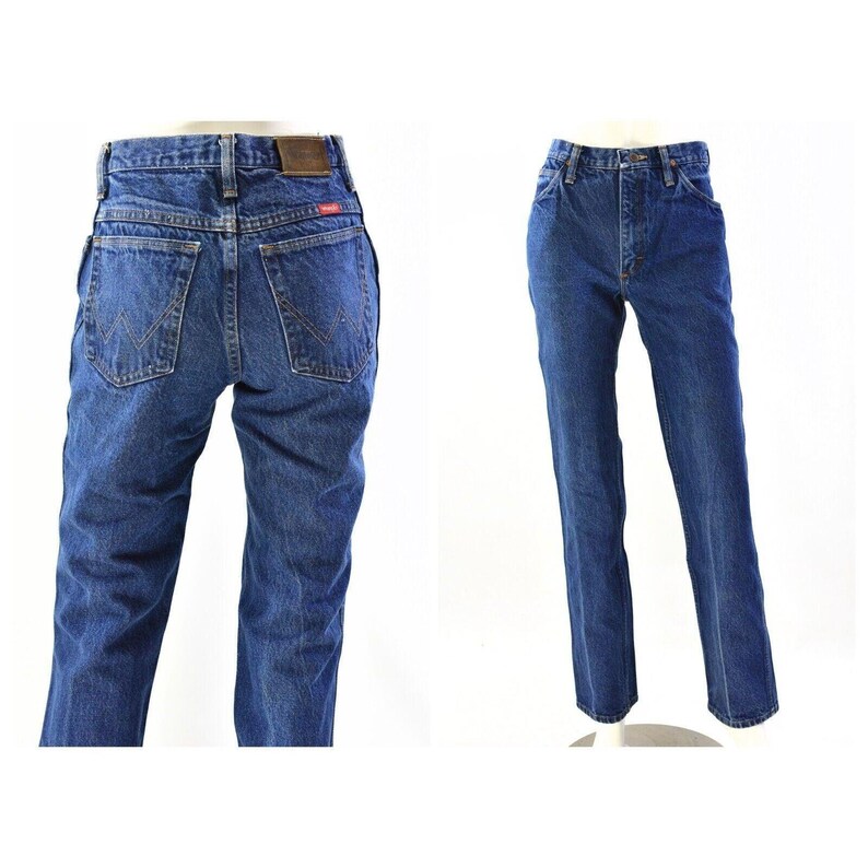 80s Vintage Wrangler Jeans Dark Wash High Waist Straight Leg Womens 6 image 2