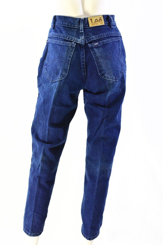 90s Vintage Lee Jeans Womens 7P Dark Wash High Wa… - image 6