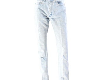 90s Womens 7 x 34 Light Wash High Waist Wrangler Jeans Straight Leg