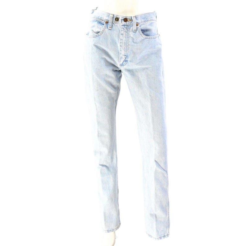 90s Womens 7 x 34 Light Wash High Waist Wrangler Jeans Straight Leg image 1