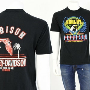 Mens 80s vintage harley davidson daytona beach graphic t shirt size m