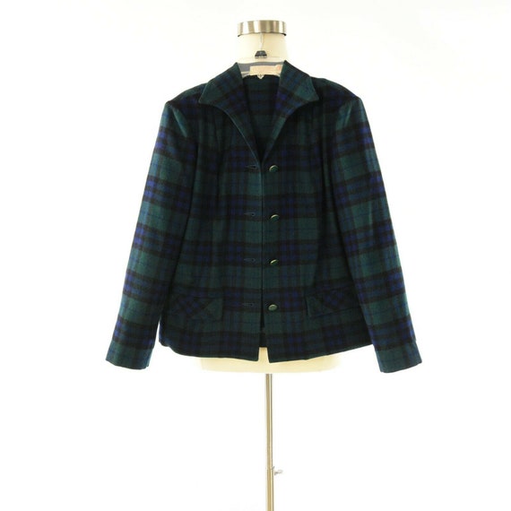 50s Vintage Pendleton Plaid Jacket Blazer Womens L - image 5