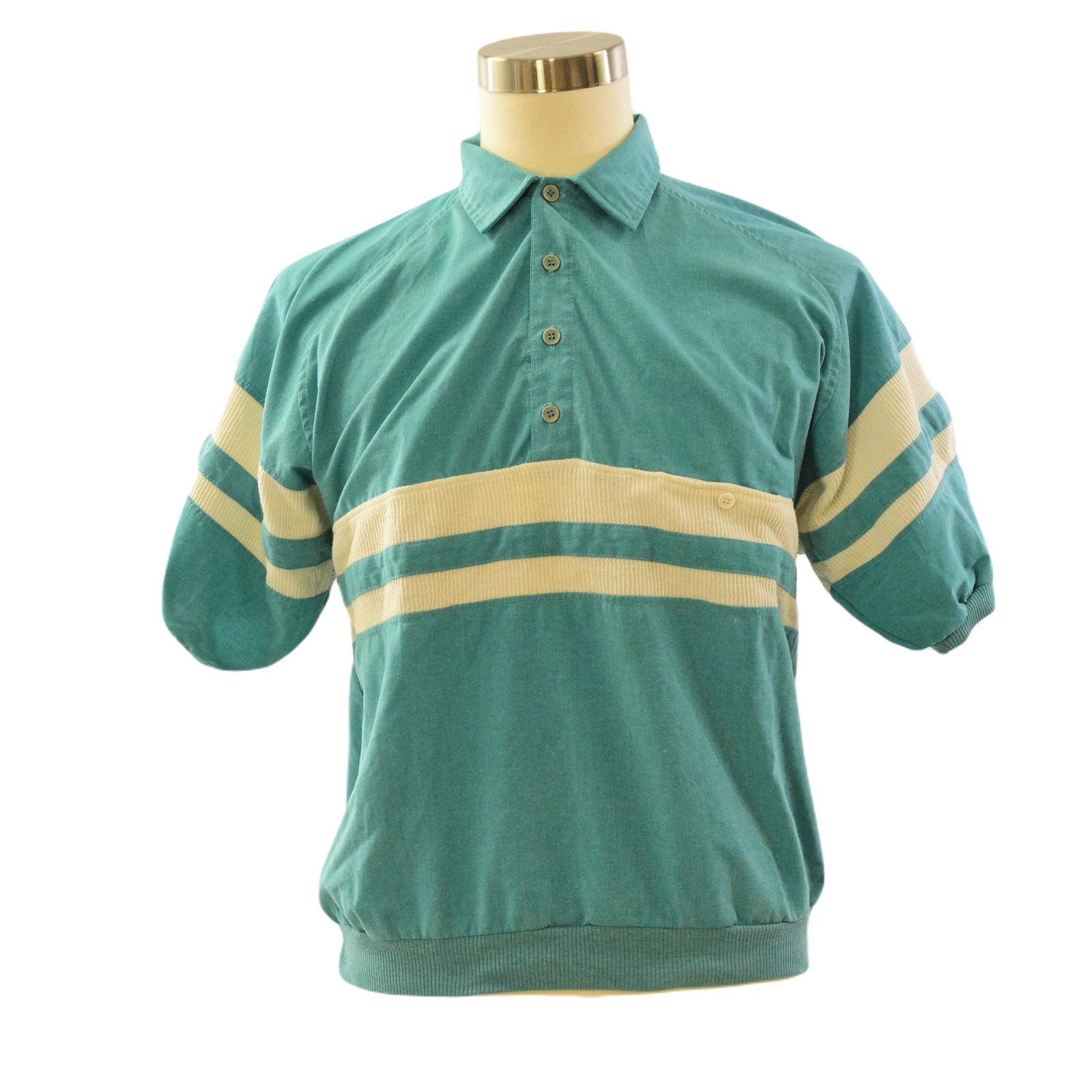 vintage Chemise décontractée Xceptions avec col et manches longues boutonnée Verte Homme Grande