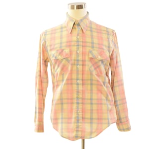 Vintage J C Penney Casual Shirt Button-Up Long Sleeve Plaid Multicolor Men&#39;s L
