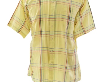 Arrow Sportswear Boardwalk Shirt Pale Yellow Plaid Mens XL