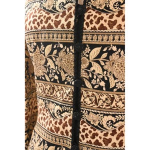 Adrianna Papell Baroque Silk Blazer Womens 8 Vintage Paisley Brown Jacket image 7