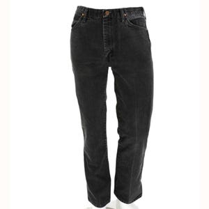 80s Vintage Faded Black Wrangler Jeans Mens 34x32 Straight Leg High Rise Cowboy Workwear Grunge Goth Punk Streetwear Style