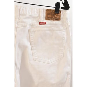 70s Vintage Wrangler White Jeans Mens 38x30 USA Made Western Cowboy Denim Bild 5