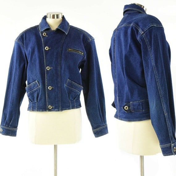 90s Vintage Lizwear Eisenhower Jean Jacket Womens… - image 1