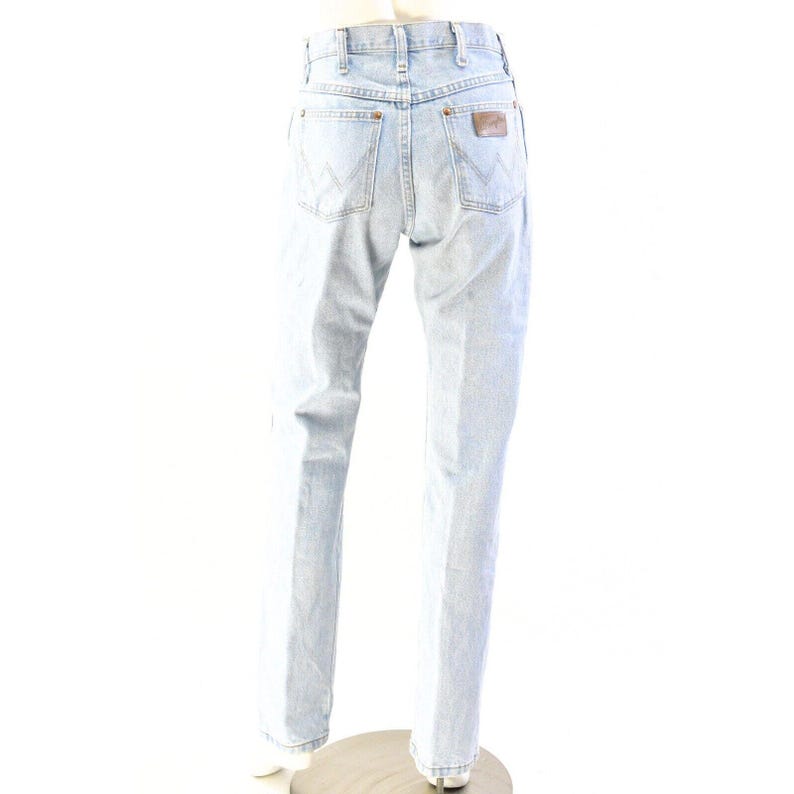 90s Womens 7 x 34 Light Wash High Waist Wrangler Jeans Straight Leg image 3