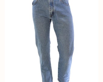 90s Vintage Rustler Light Wash Jeans Tapered Straight Mens 31 x 30 Skater Grunge